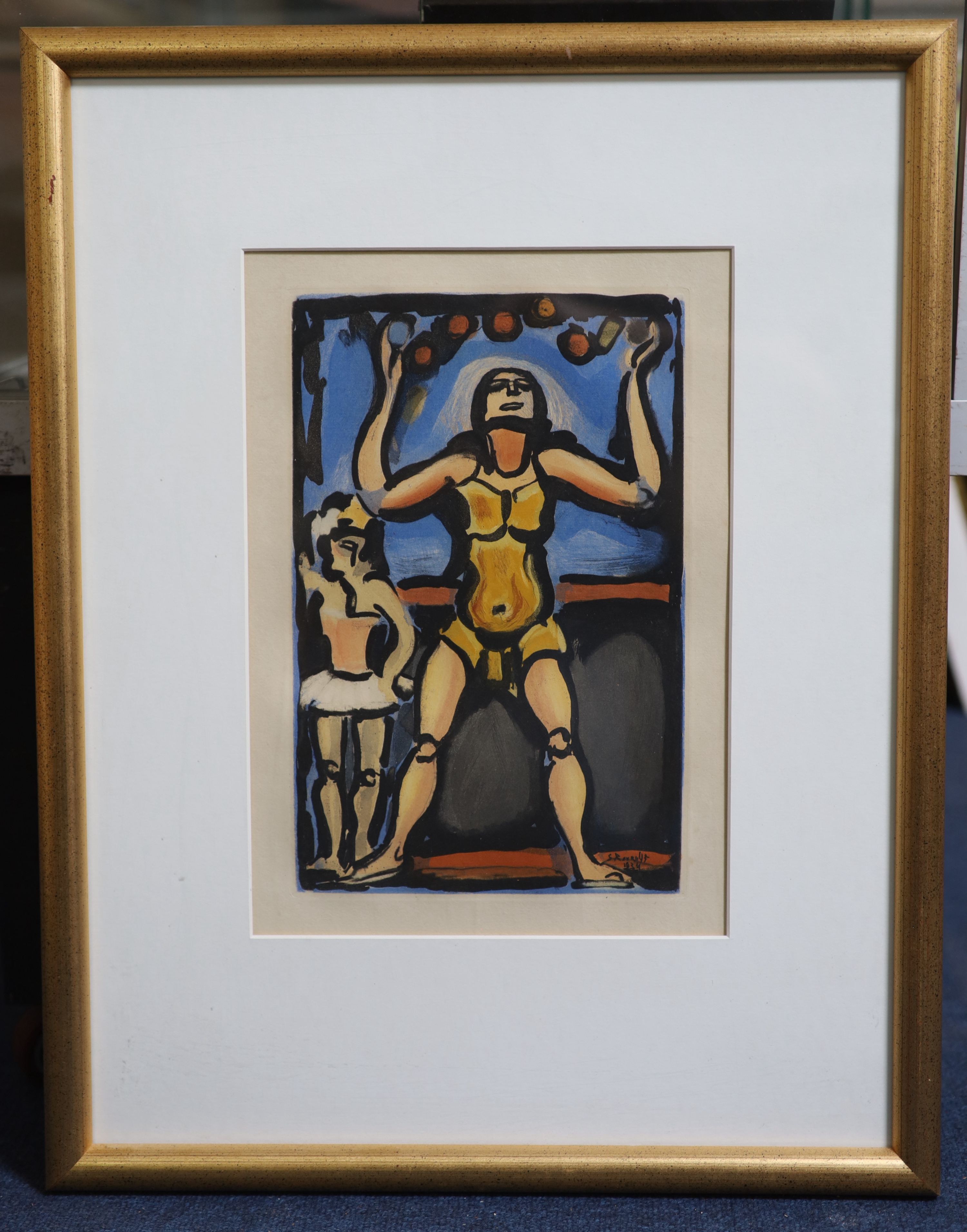 Georges Rouault (French, 1871-1958), Jongleur, from Cirque de Letoile Filante, aquatint, 31 x 20 cm.